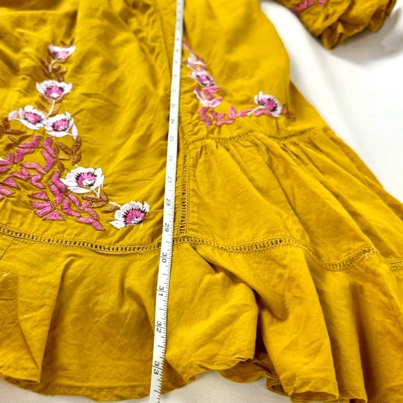 *NWT* FREE PEOPLE Pavlo Dress Gold Embroidered Detail Throughout Fully Lined — M - Picture 5 of 5